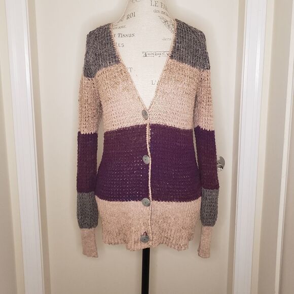 Free People stripe knit cardigan - Picture 1 of 8